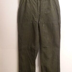Olive green fine wale corduroy pants
